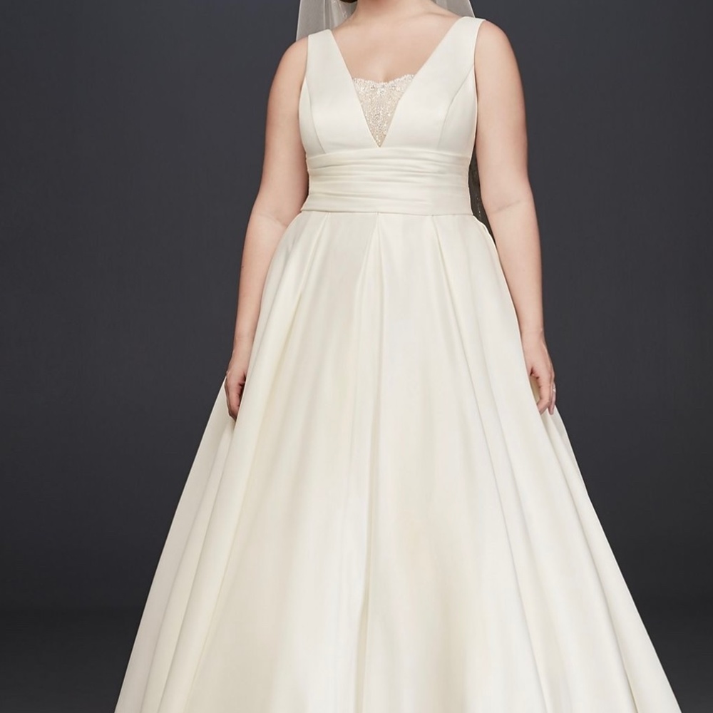 Plus size satin wedding dress